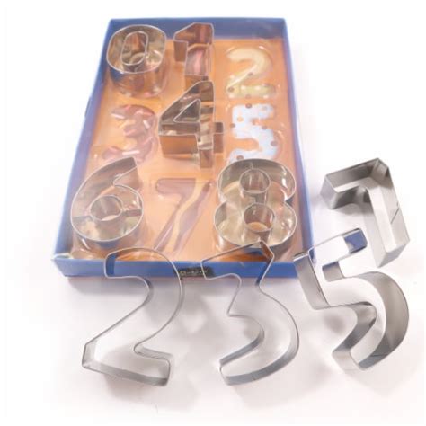 Number Cookie Cutters Set, Stainless Steel, Large Numeral Shape Cookie ...