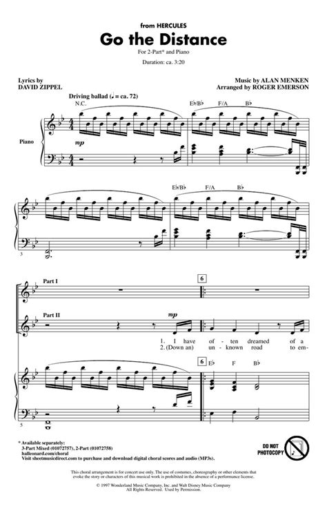 Michael Bolton Go The Distance (from Hercules) (arr. Roger Emerson) Sheet Music Notes, Chords in ...