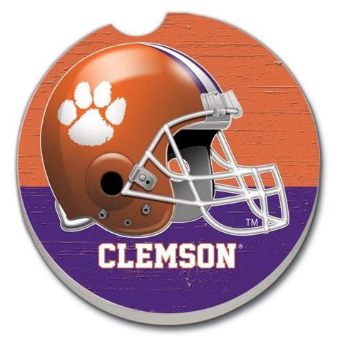 CLEMSON HELMET AUTO COASTER