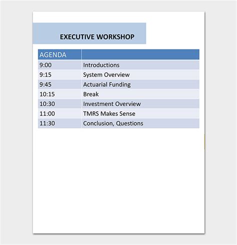 Workshop Agenda Template - 20+ Docs (in Word & PDF Format)