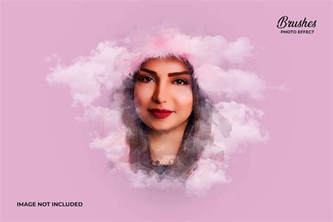 Premium PSD | Watercolor paint brush splash photo effect template