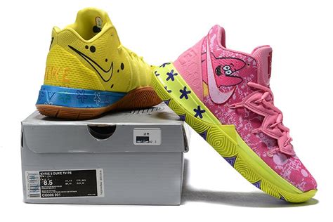 Nike Mismatched Kyrie 5 “Spongebob and Patrick” Yellow Pink - FavSole.com