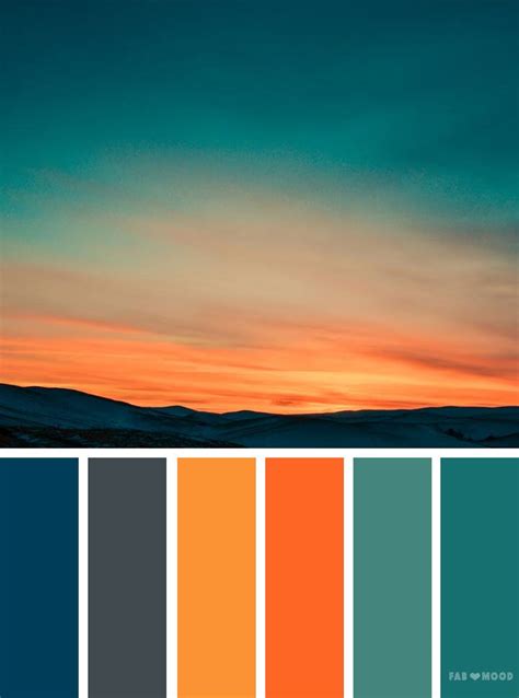 Orange teal sky inspired color palette | Orange color palettes, Color schemes colour palettes ...