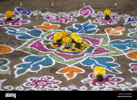 Rangoli Festival street designs in India made during Sankranthi or ...