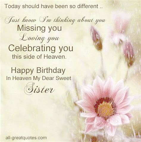 Birthday Wishes to My Sister in Heaven | Birthday In Heaven Card For Sister Happy Birthday In ...