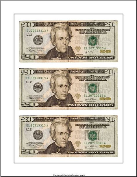 Free Realistic Printable Money: Front and Back, Real Size! - The Simple ...