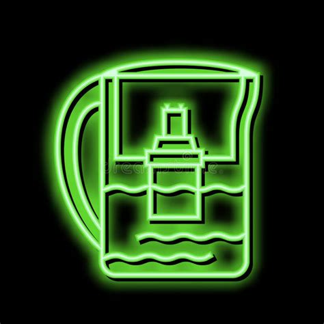 Pot Water Filter Neon Glow Icon Illustration Stock Vector ...