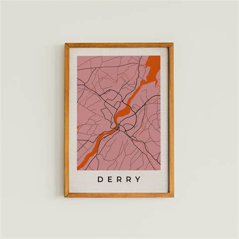 Colourful Derry City Map Print - Noop