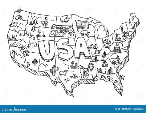 United States Map Sketch