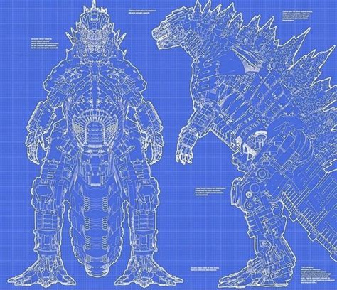 Blueprints Concept Art For Mechagodzilla : r/Monsterverse