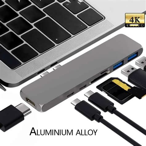 usb c hub Thunderbolt 3 USB3.0 type c to HDMI 4K/2K@30Hz 100W 3A PD ...