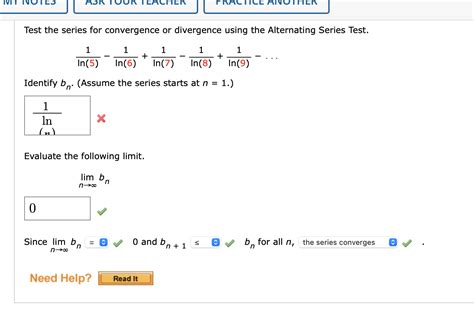 Solved Test the series for convergence or divergence using | Chegg.com