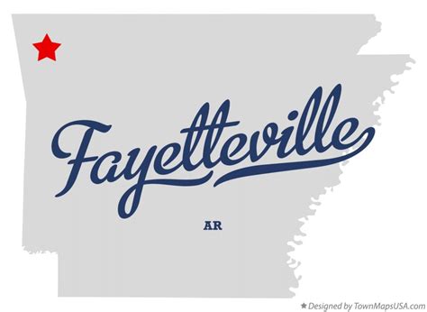 Map of Fayetteville, AR, Arkansas