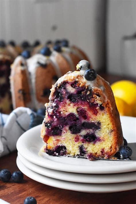 old-fashioned Sour Cream Lemon Blueberry Bundt Cake