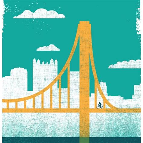 Pittsburgh Art City of Bridges 2 Silkscreen Print Pittsburgh - Etsy