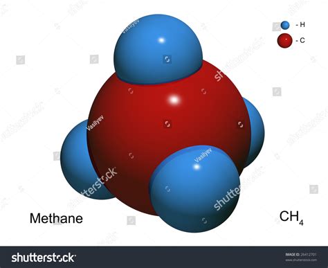 Isolated 3d Model Of A Molecule Of Methane On A White Background Stock Photo 26412701 : Shutterstock