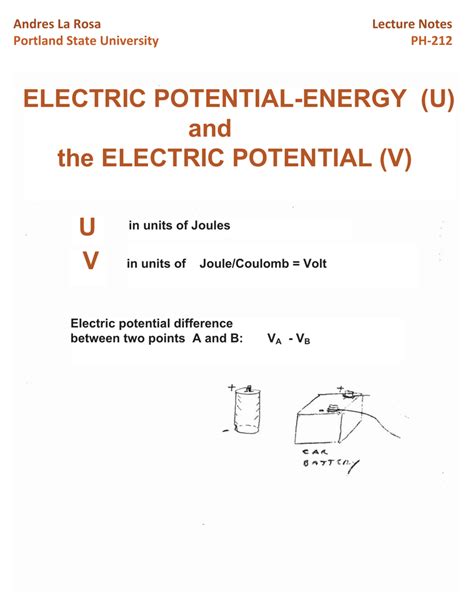 ELECTRIC POTENTIAL-ENERGY (U) and the ELECTRIC