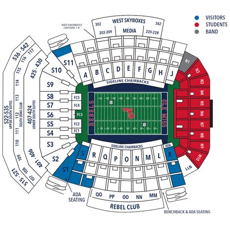 Football Tickets - Ole Miss Athletics Stadium map | Football ticket, Ole miss rebels football ...
