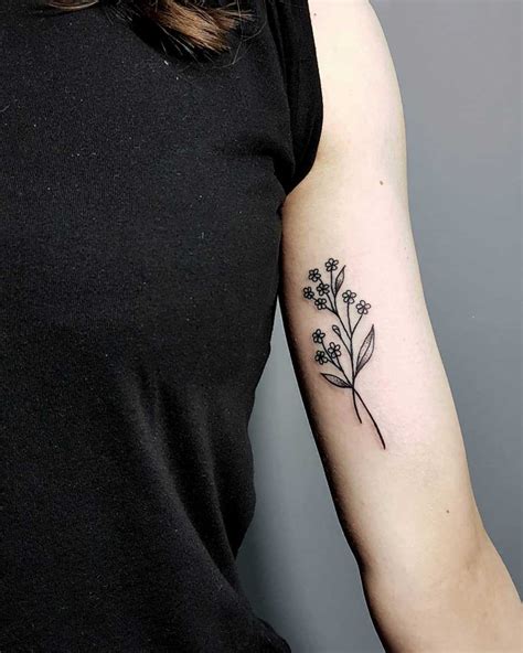 Minimalist forget-me-not tattoo - Tattoogrid.net