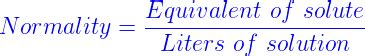 Normality Formula Chemistry | Definition and Formula of Normality