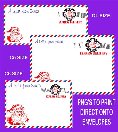 Letter From Santa Envelope Printable Set 3 Read Description DL /C6/C5 ...