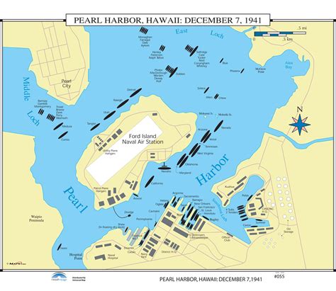 #055 Pearl Harbor, Hawaii: December 7, 1941 - The Map Shop