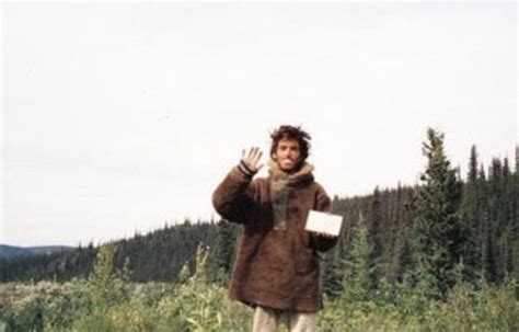 This is Chris McCandless, days before his death by starvation in the Alaskan wilderness, posing ...