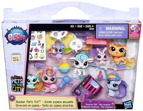 Littlest Pet Shop Pets in the City Slumber Party Fun Exclusive Figure Set Hasbro Toys - ToyWiz