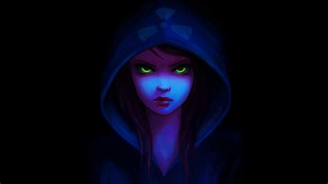 Desktop Wallpaper Green Eyes, Angry Anime Girl, Hd Image, Picture, Background, Eytyyh