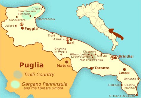 Puglia Map Of Italy - Time Zones Map