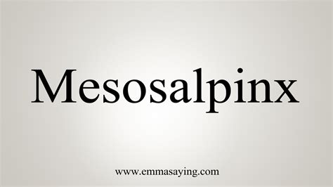 How To Say Mesosalpinx - YouTube