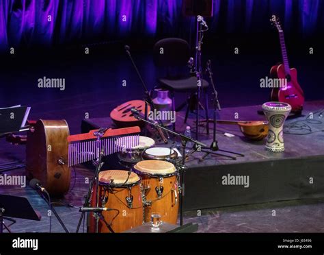 Empty stage with musical instruments Stock Photo - Alamy