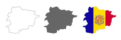 Highly detailed Andorra map with borders isolated on background ...