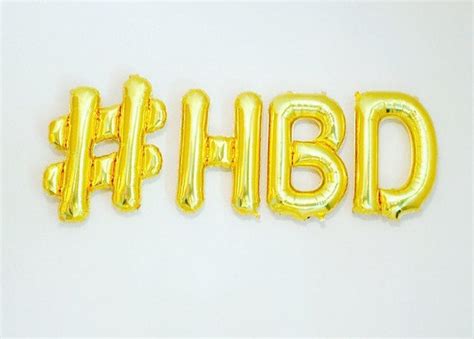 HBD Balloon Banner Happy Bday Banner Happy Birthday Happy