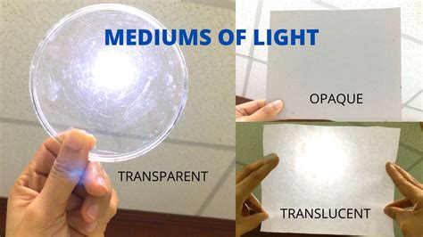 MEDIUMS OF LIGHT | Differences Between Transparent, Translucent, Opaque | Light Experiment for ...