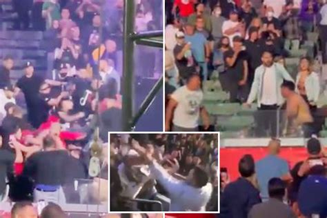 Watch mass fan brawl break out while Andy Ruiz Jr fights Chris Arreola as punches rain down in ...