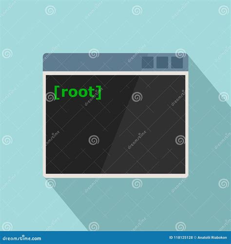 Root Window Icon, Flat Style Stock Vector - Illustration of glowing, lighting: 118125128