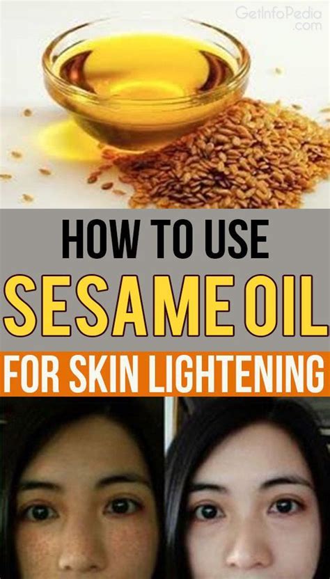 How to Use Sesame Oil For Skin Lightening | Oil skin treatment, Lighten ...