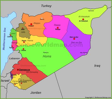 Syria political map - Ontheworldmap.com