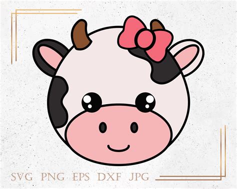 Cow Face Svg Farm Animal Svg Cow Clip Art Animal Svg Bull Svg Decal Stencil Vinyl Cut File ...