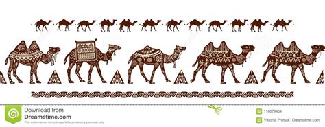 Camel Caravan Silhouette. Vector Illustration Isolated On White Background. | CartoonDealer.com ...