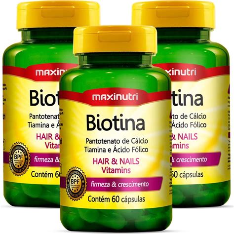 Biotina Firmeza & Crescimento - 3x60 Cápsulas - Maxinutri - R$ 72,00 em Mercado Livre