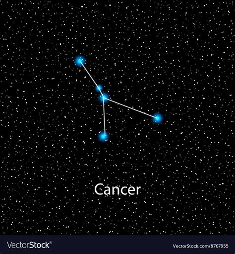 Cancer zodiac sign bright stars Royalty Free Vector Image