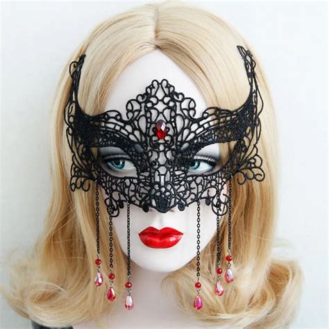 Halloween Cartoon Anime lace mask Cute Monster Party Mask woman veil ...