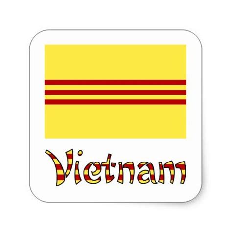 Vietnam and South Vietnamese Flag Square Sticker | Zazzle.com | Vietnam ...