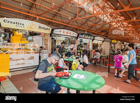 Typical indoor food court in Singapore's Chinatown District Stock Photo - Alamy