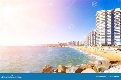 Hotels on the Beach in Vina Del Mar, Chile Stock Image - Image of lagoon, pacific: 90896631