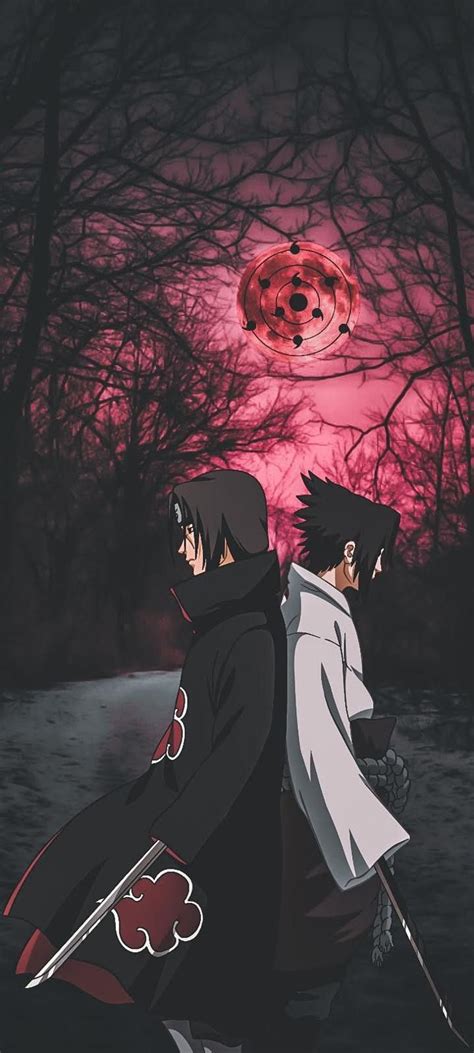 Itachi and sasuke back to back with infinite tsukuyomi behind on the moon. Naruto Wallpaper ...