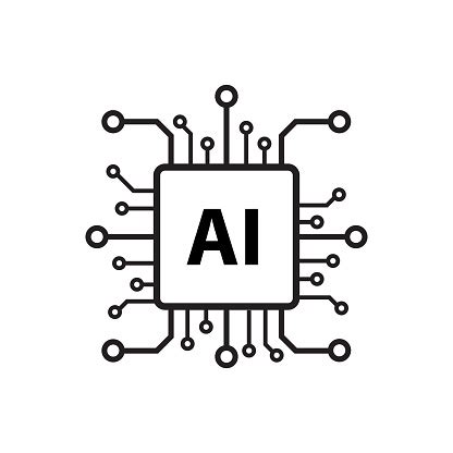 Artificial Intelligence Ai Processor Chip Vector Icon Symbol For ...