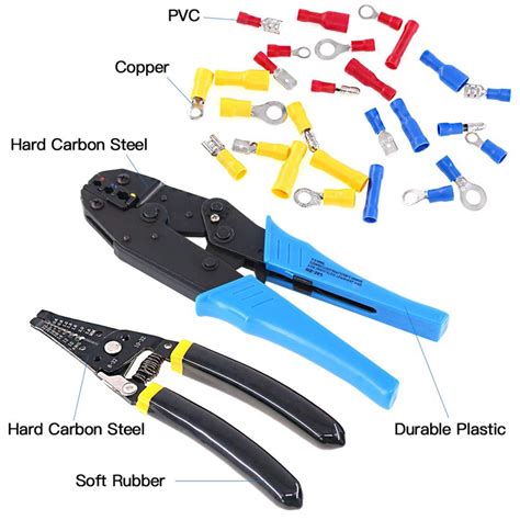 Insulated Wire Terminals Crimping Tool Set Connectors Ratcheting ...